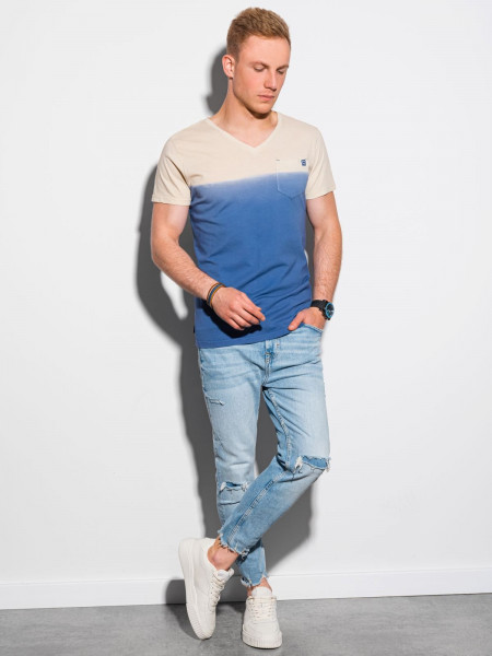 Meeste tavaline t-shirt S1380 - tumesinine Waylon