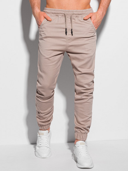 Men's pants joggers P1037 - light beige